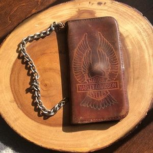 Vintage Leather Harley Davidson Chain Wallet